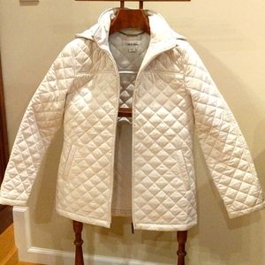 Calvin Klein women's quilted jacket off white. Size XS